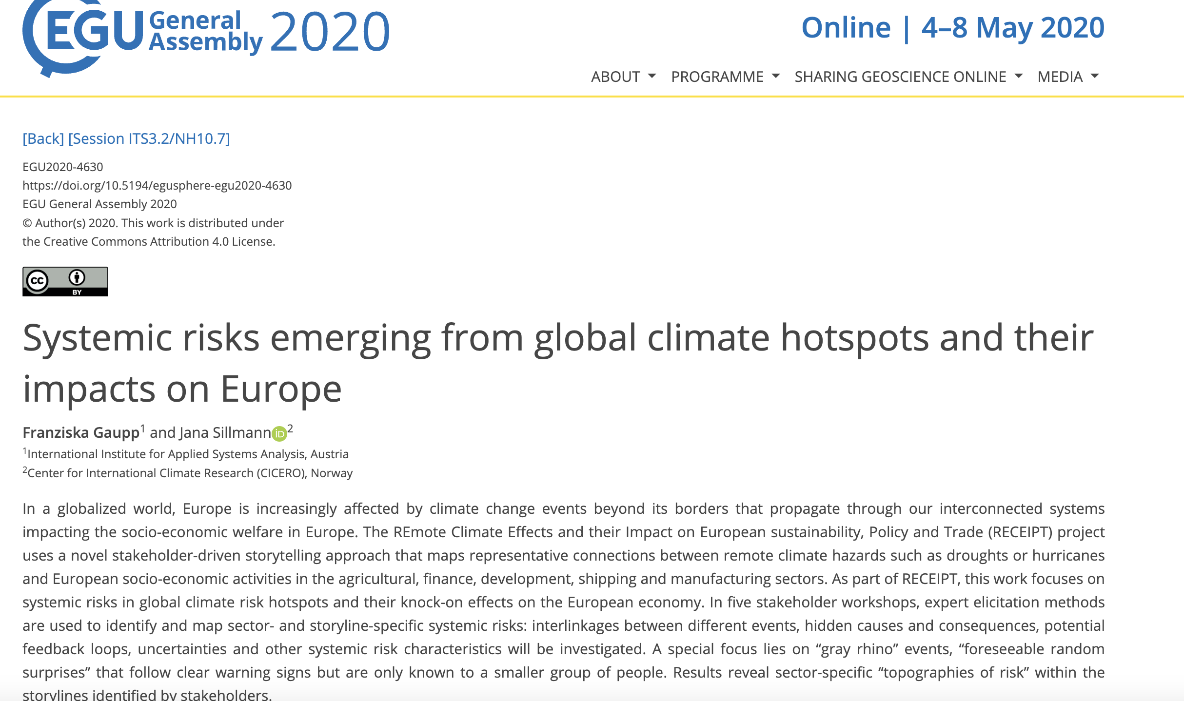 WP8 Synthesis: synergy of risks and policy implications- Systemic risks emerging from global climate hotspots and their impacts on Europe WP8 Synthesis: synergy of risks and policy implications- Systemic risks emerging from global climate hotspots and their impacts on Europe