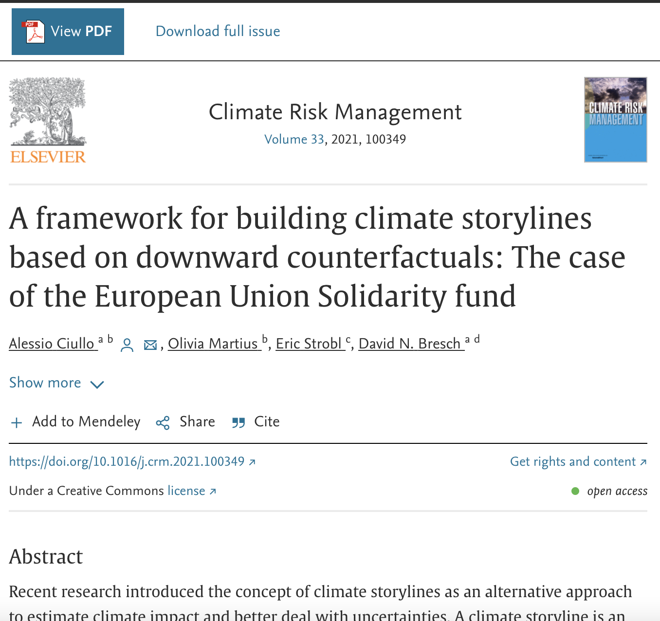 WP4 Financial impacts- A framework for building climate storylines based on downward counterfactuals: The case of the European Union Solidarity fund WP4 Financial impacts- A framework for building climate storylines based on downward counterfactuals: The case of the European Union Solidarity fund