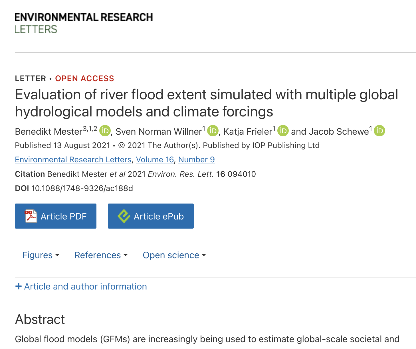 WP5 International cooperation, development and resilience- Evaluation of river flood extent simulated with multiple global hydrological models and climate forcings WP5 International cooperation, development and resilience- Evaluation of river flood extent simulated with multiple global hydrological models and climate forcings